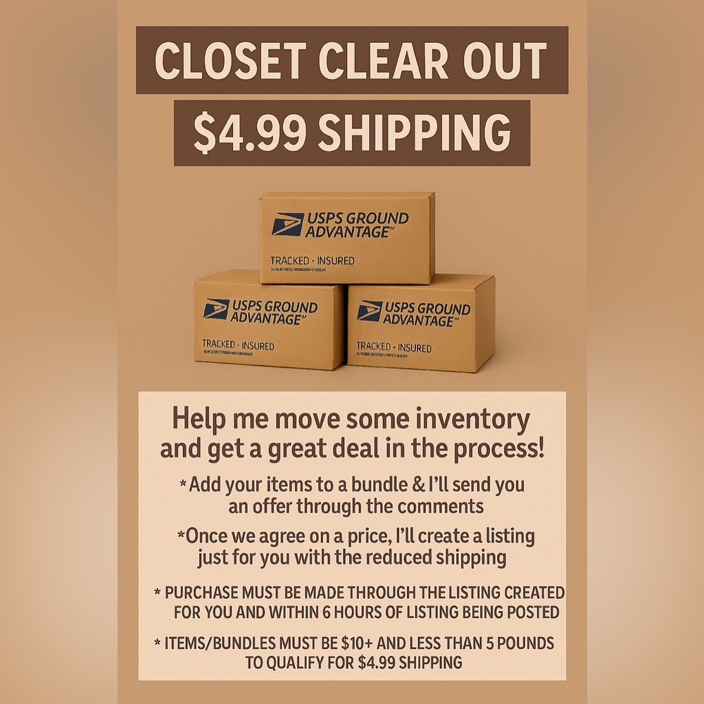 $4.99 Shipping TODAY Sunday April 19…BUNDLE & SAVE!!  Let’s Make A Deal!!!